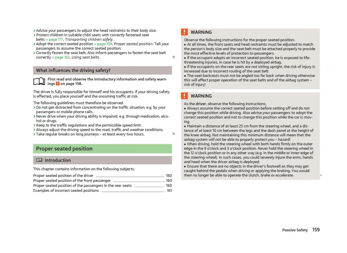 Skoda Octavia III 3 owners manual / page 161