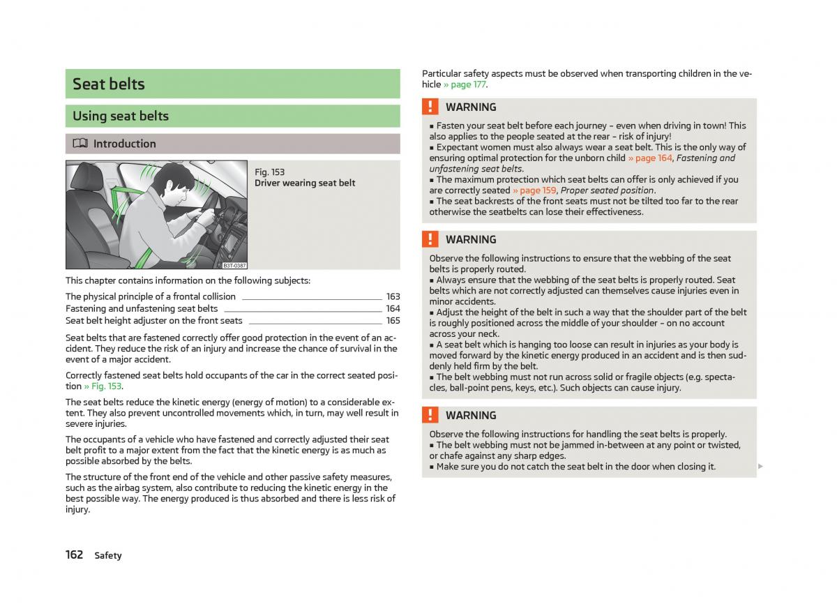 Skoda Octavia III 3 owners manual / page 164