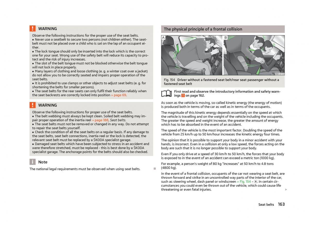 Skoda Octavia III 3 owners manual / page 165