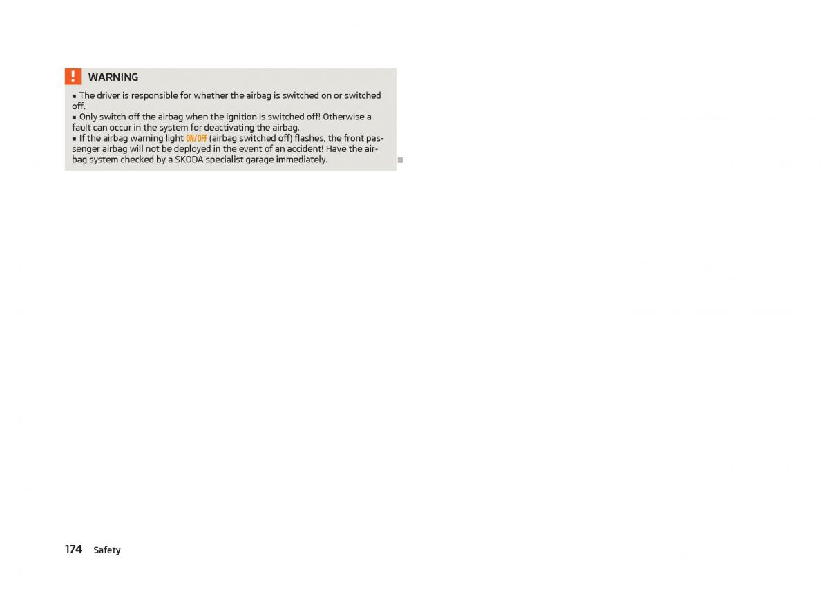 Skoda Octavia III 3 owners manual / page 176