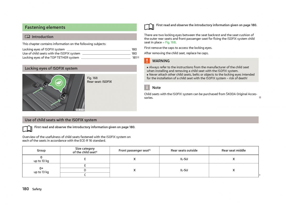 Skoda Octavia III 3 owners manual / page 182