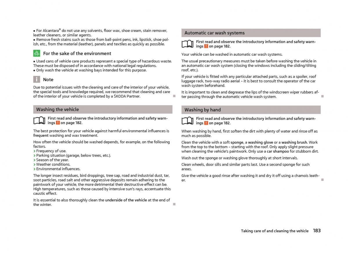 Skoda Octavia III 3 owners manual / page 185