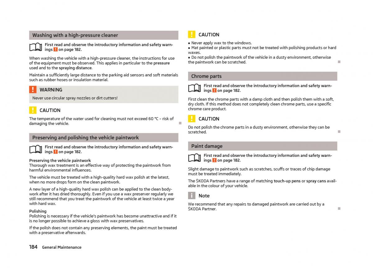 Skoda Octavia III 3 owners manual / page 186