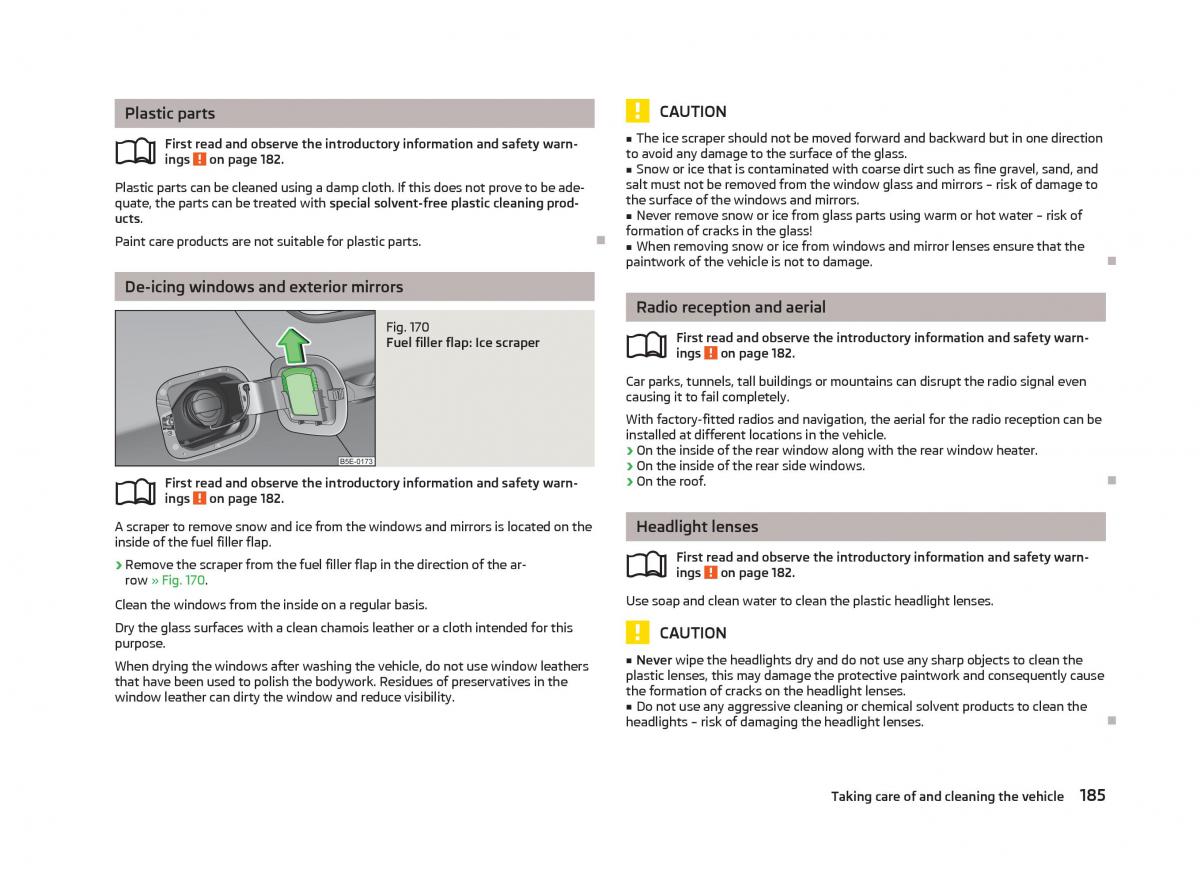 Skoda Octavia III 3 owners manual / page 187