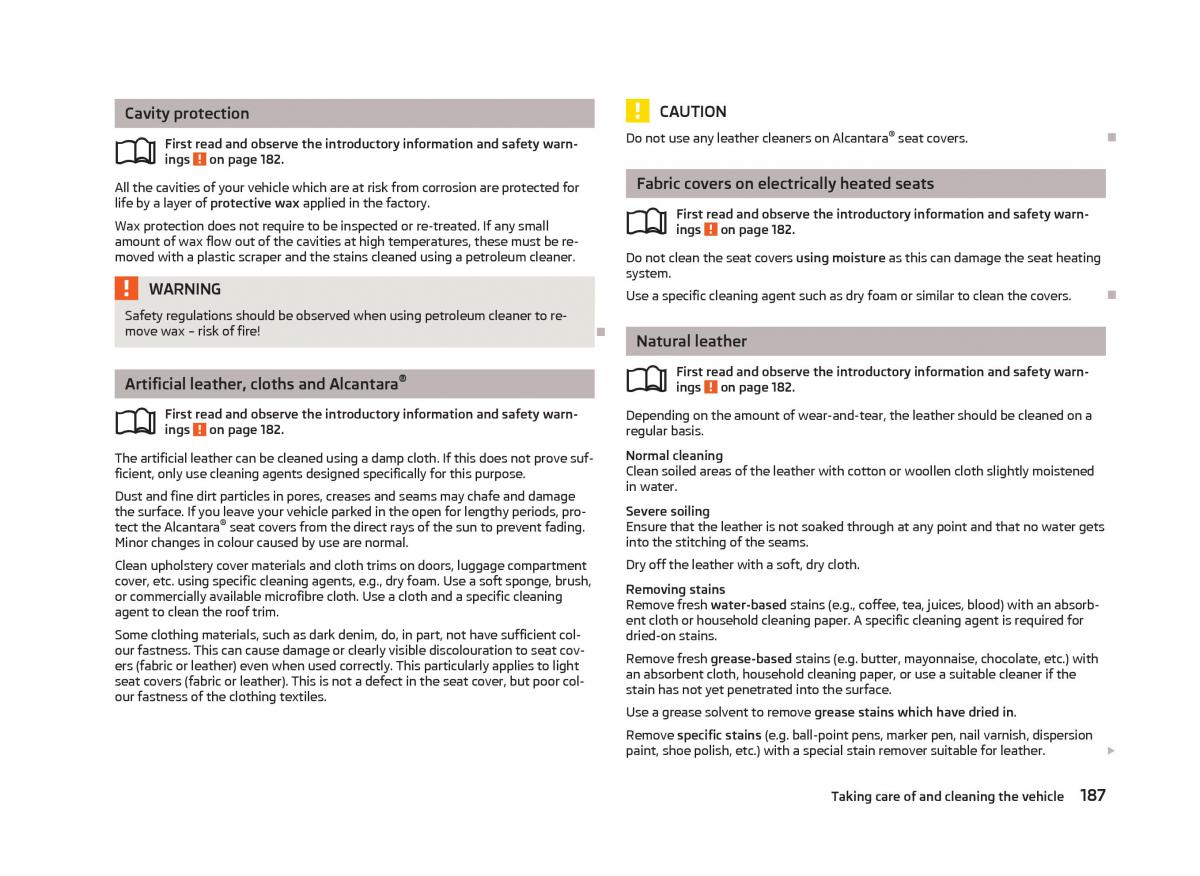 Skoda Octavia III 3 owners manual / page 189