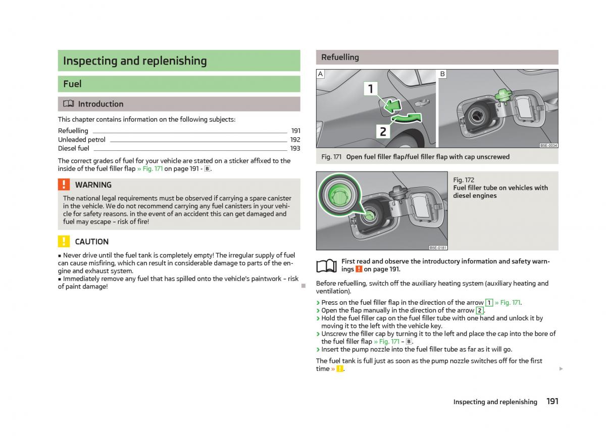 Skoda Octavia III 3 owners manual / page 193