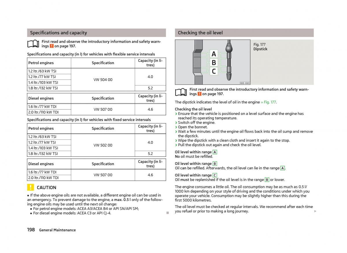 Skoda Octavia III 3 owners manual / page 200