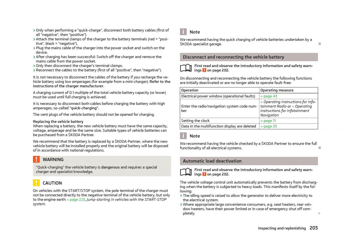 Skoda Octavia III 3 owners manual / page 207