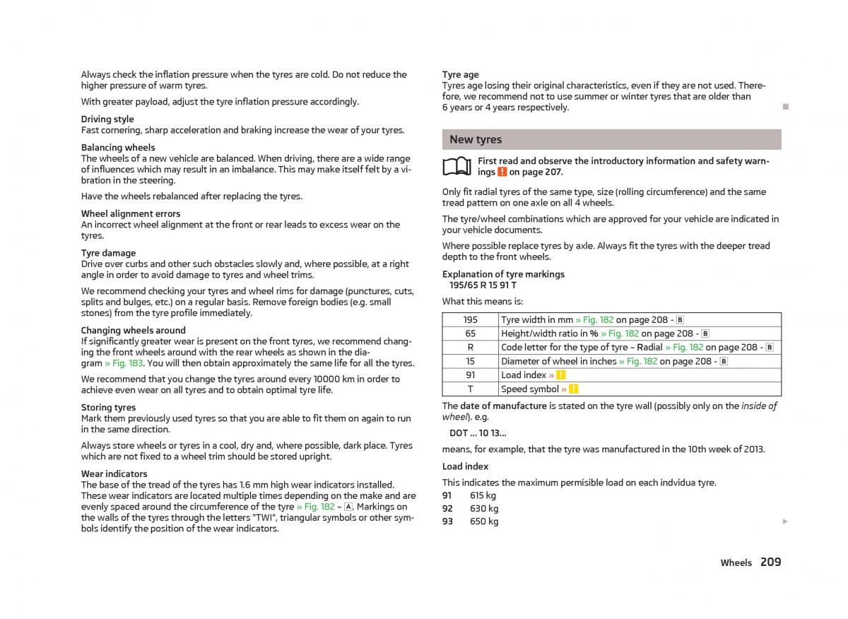 Skoda Octavia III 3 owners manual / page 211