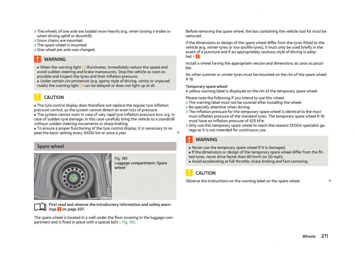 Skoda Octavia III 3 owners manual / page 213