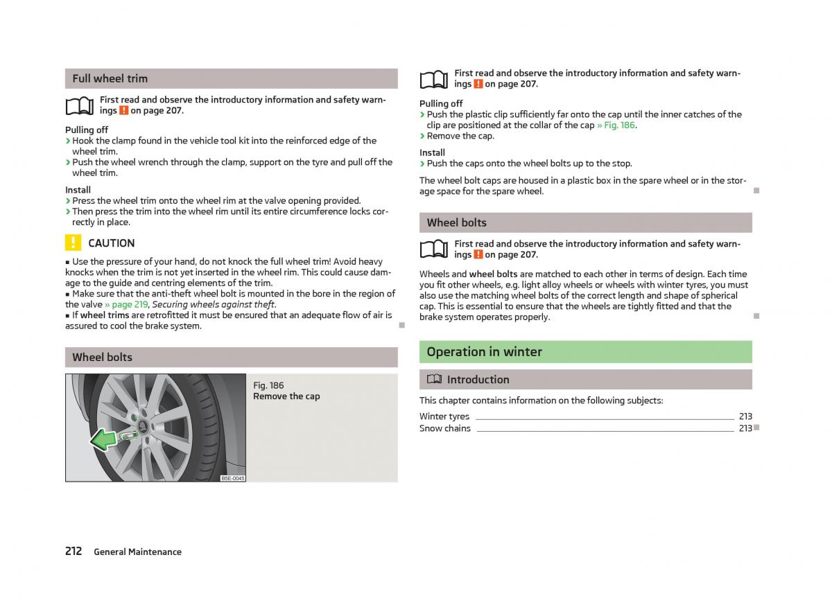 Skoda Octavia III 3 owners manual / page 214