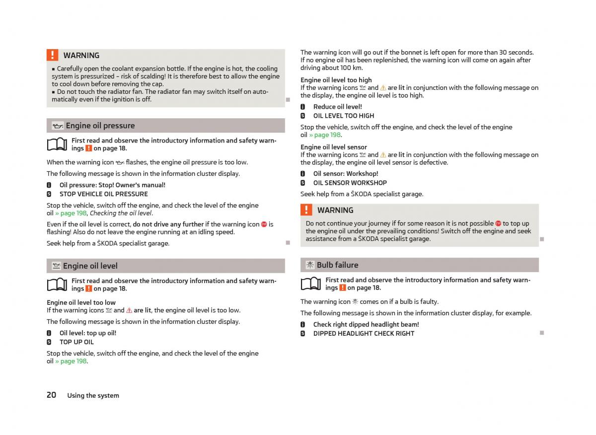 Skoda Octavia III 3 owners manual / page 22