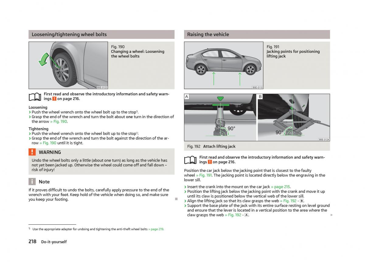 Skoda Octavia III 3 owners manual / page 220