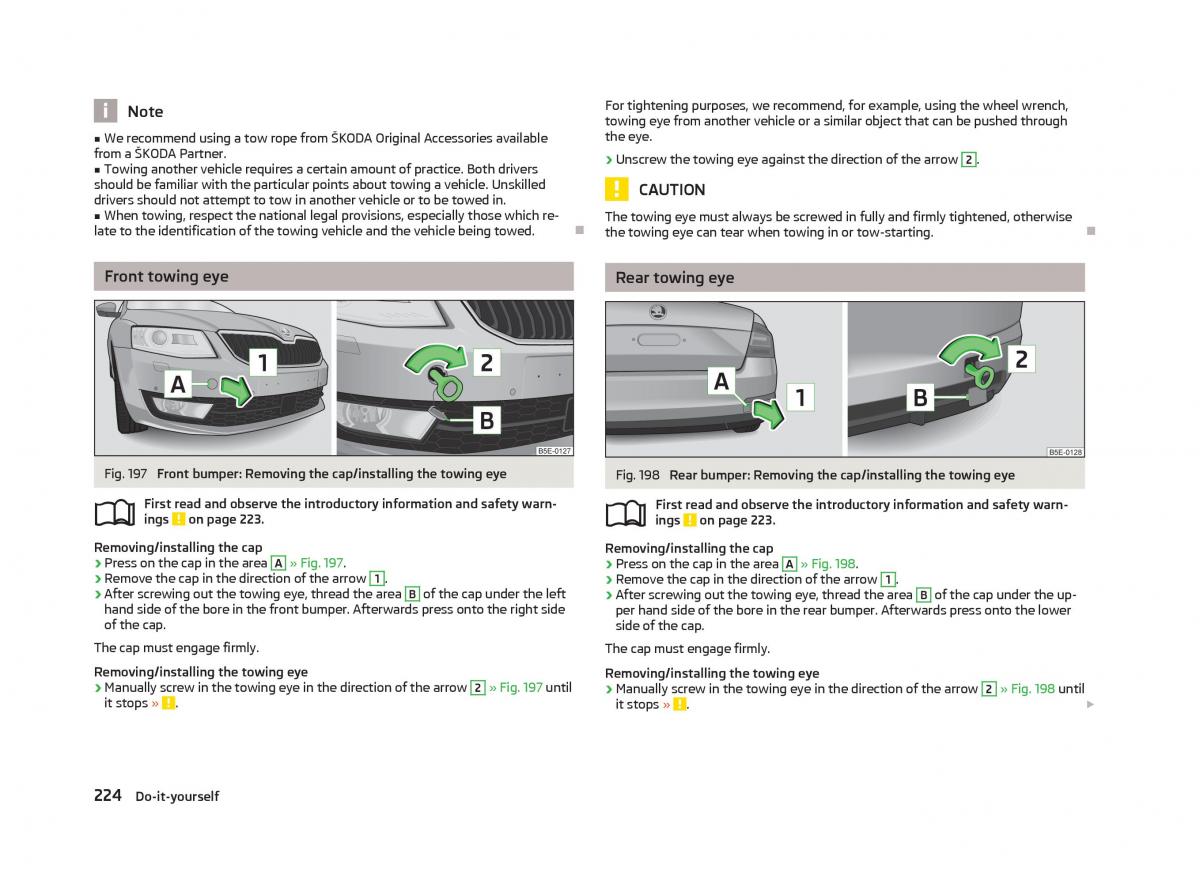 Skoda Octavia III 3 owners manual / page 226