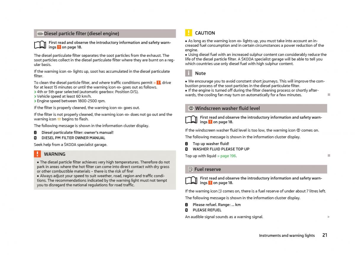 Skoda Octavia III 3 owners manual / page 23