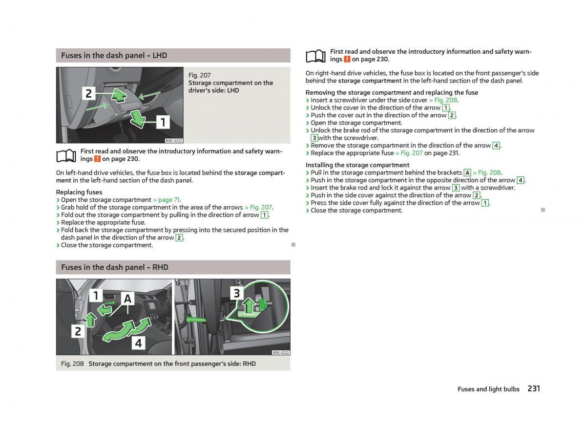 Skoda Octavia III 3 owners manual / page 233