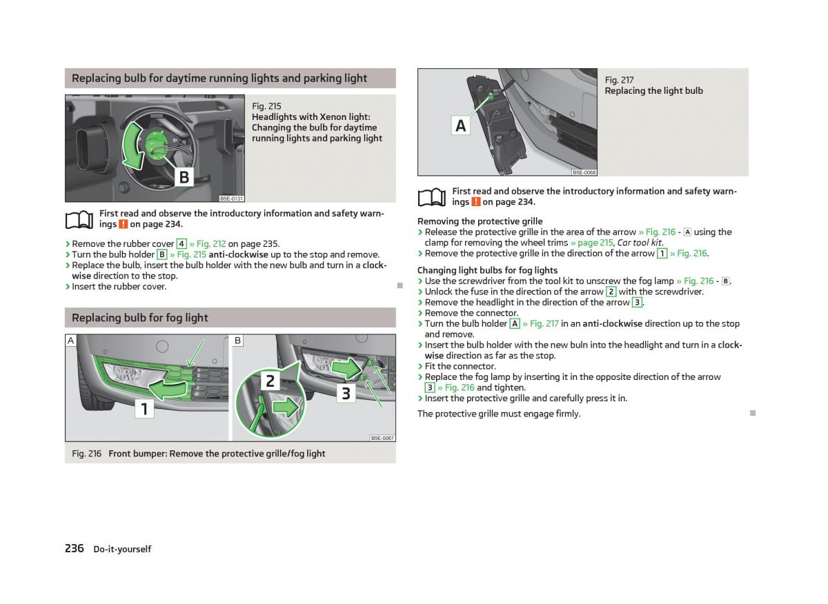 Skoda Octavia III 3 owners manual / page 238