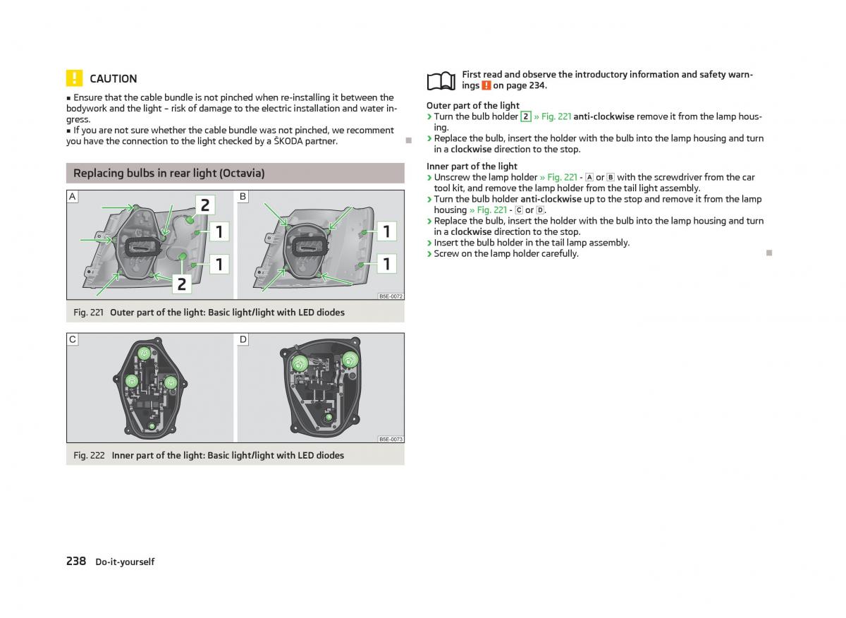 Skoda Octavia III 3 owners manual / page 240