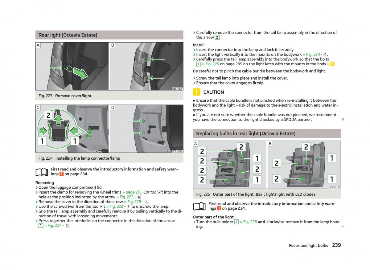 Skoda Octavia III 3 owners manual / page 241