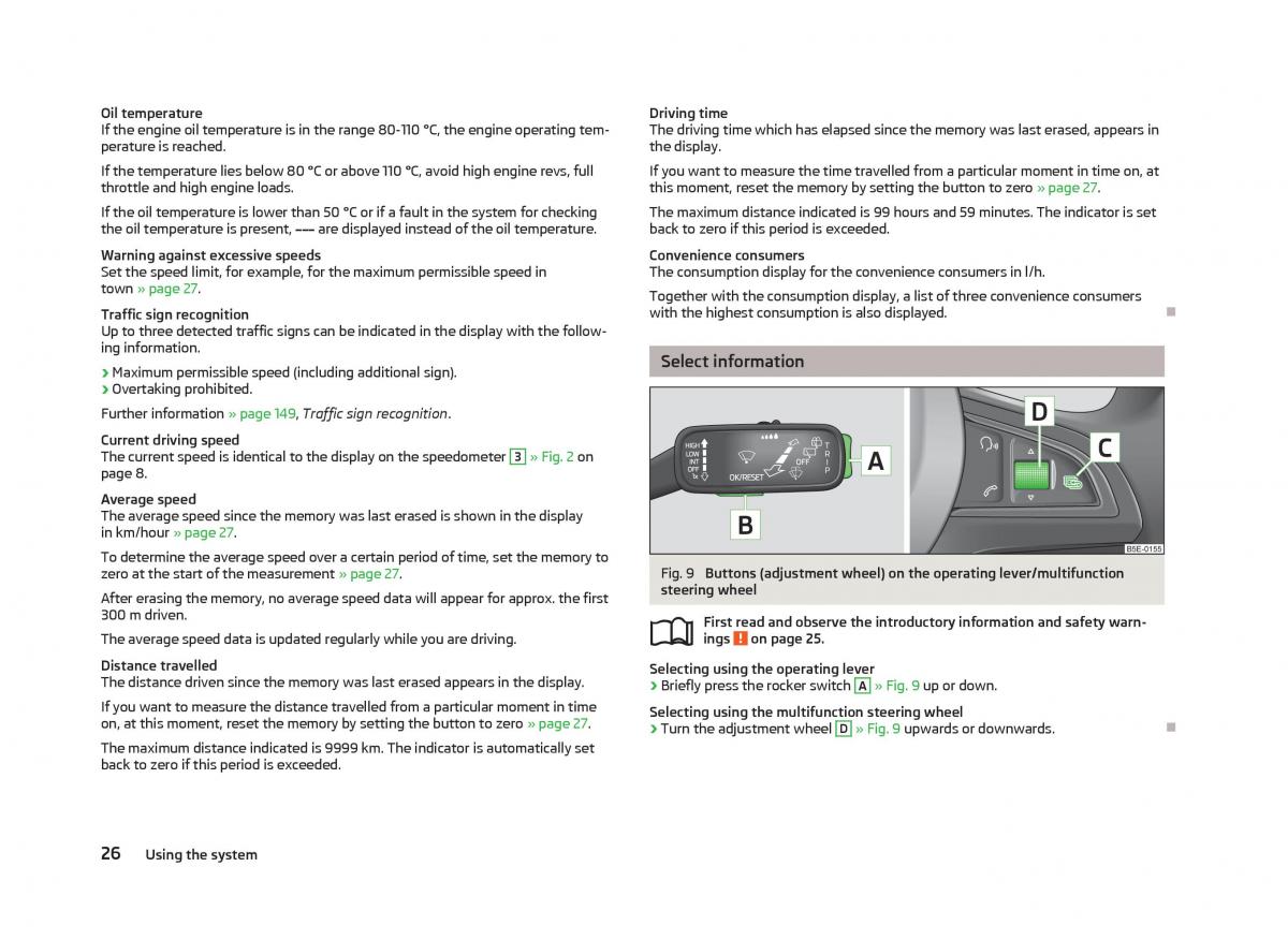 Skoda Octavia III 3 owners manual / page 28