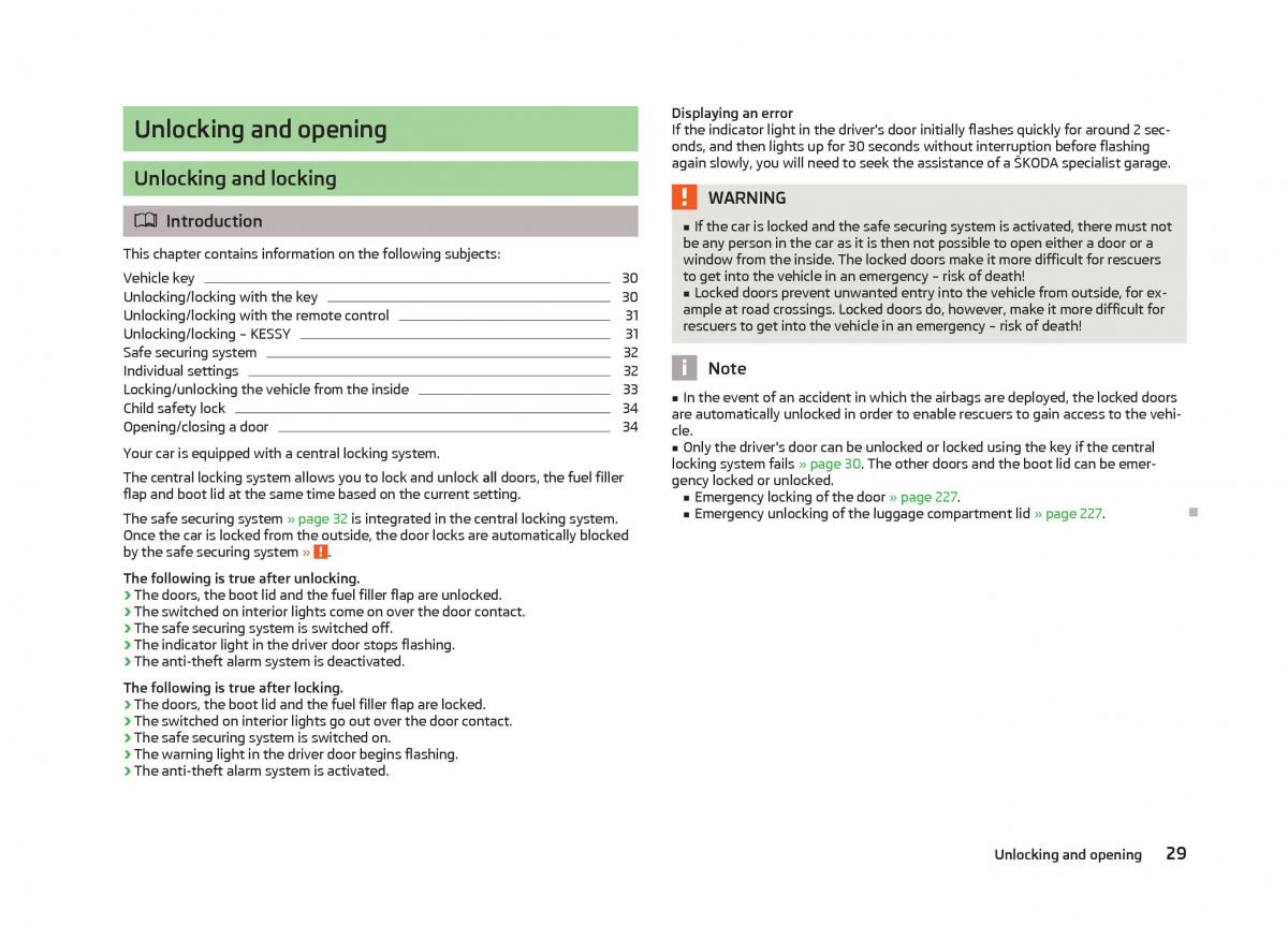 Skoda Octavia III 3 owners manual / page 31