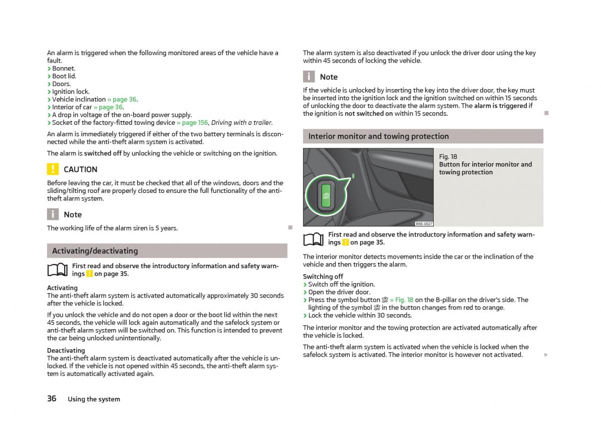 Skoda Octavia III 3 owners manual / page 38