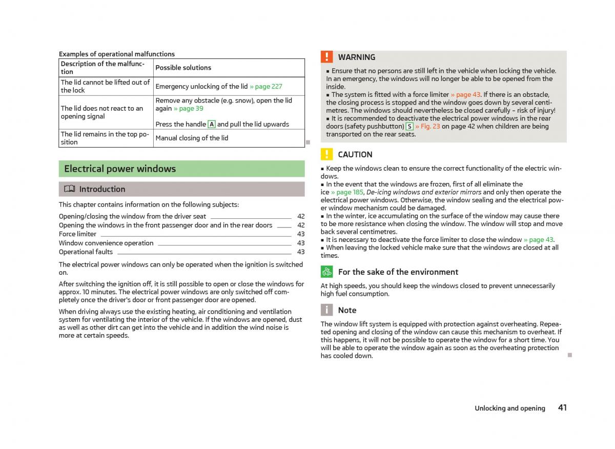 Skoda Octavia III 3 owners manual / page 43