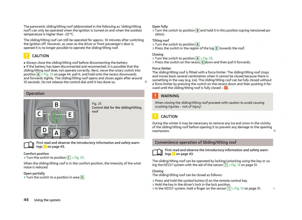 Skoda Octavia III 3 owners manual / page 46