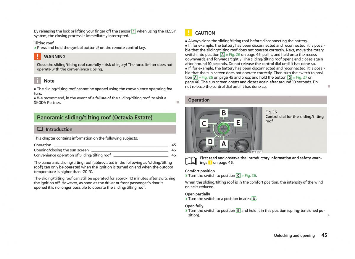 Skoda Octavia III 3 owners manual / page 47