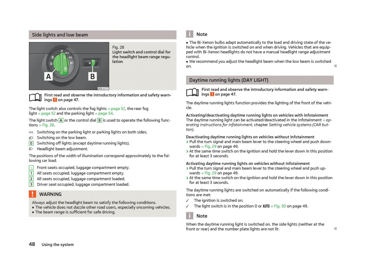 Skoda Octavia III 3 owners manual / page 50