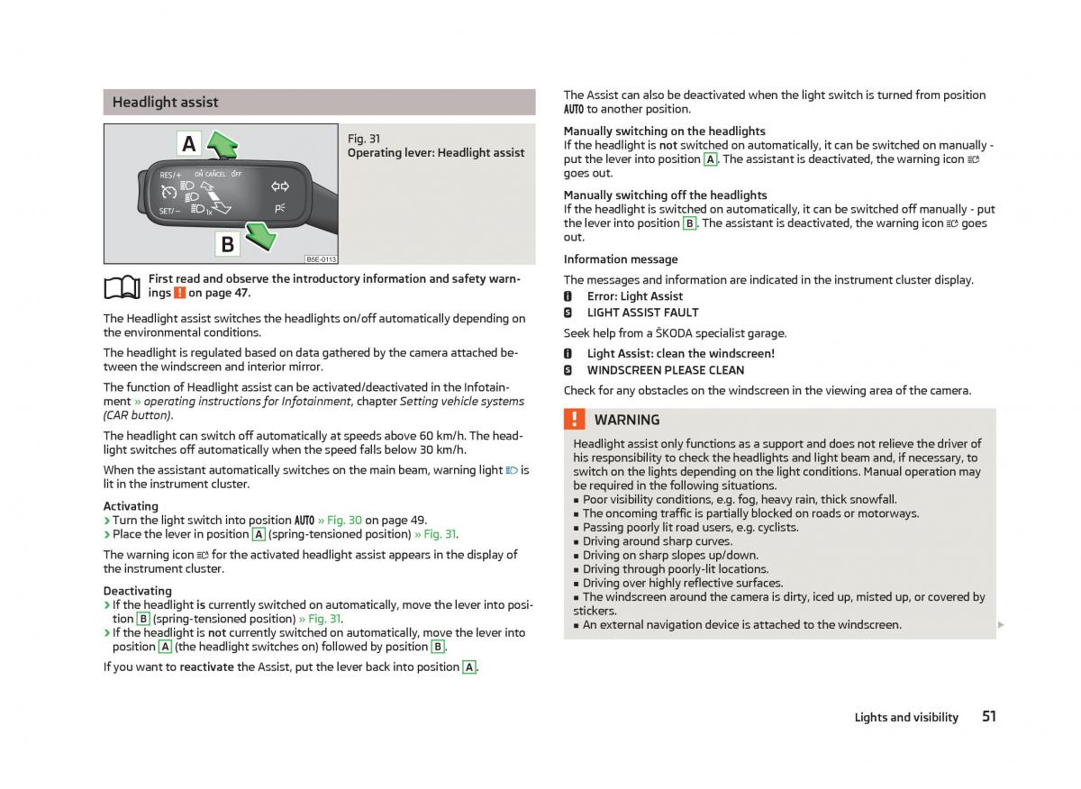 Skoda Octavia III 3 owners manual / page 53