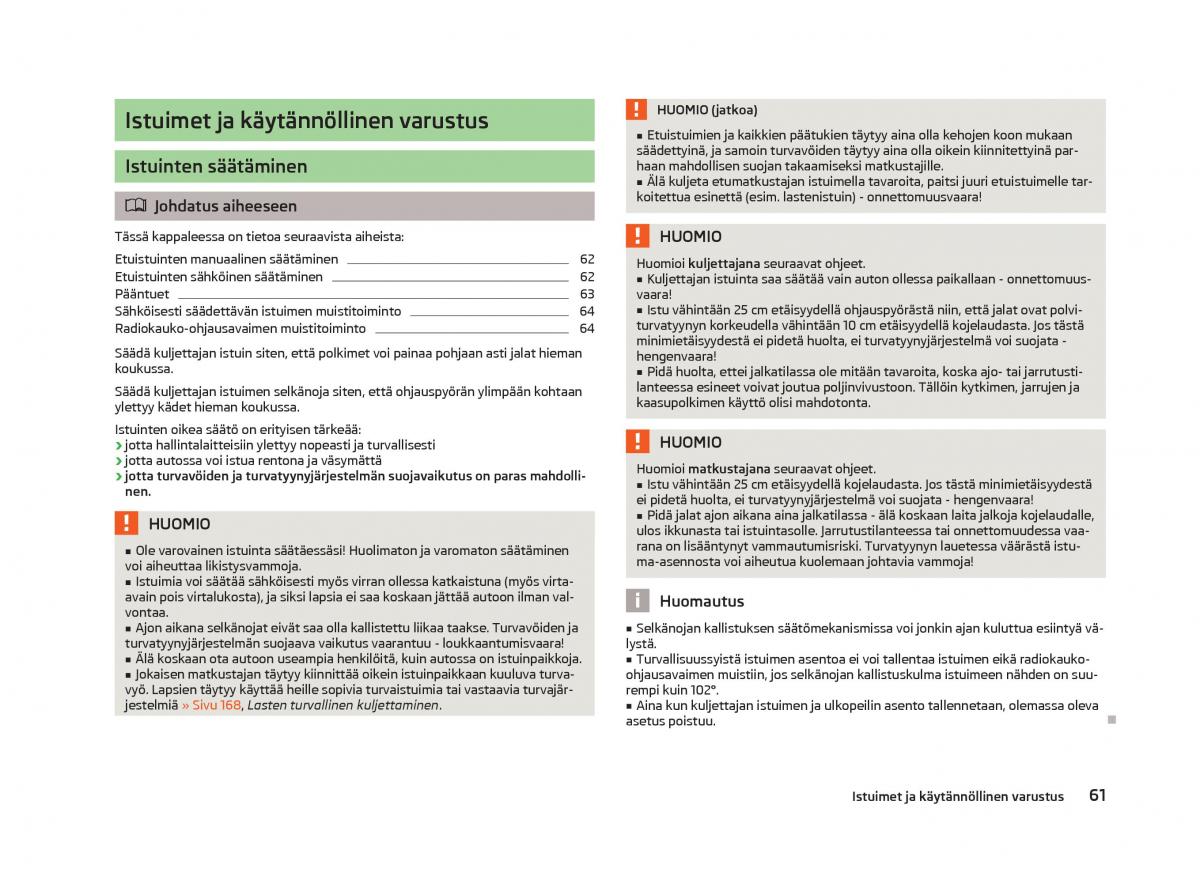 Skoda Octavia III 3 omistajan kasikirja / page 63