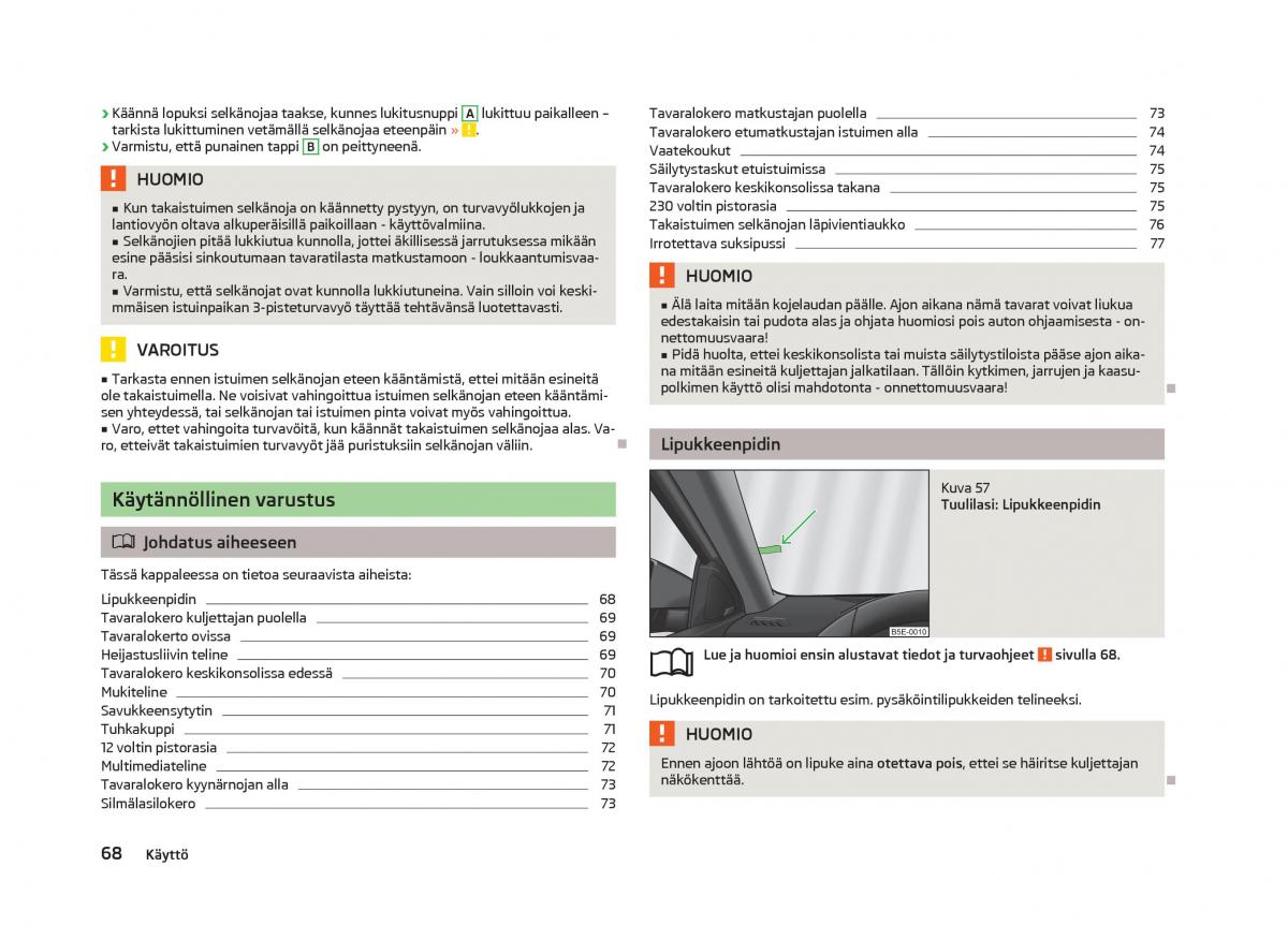 Skoda Octavia III 3 omistajan kasikirja / page 70