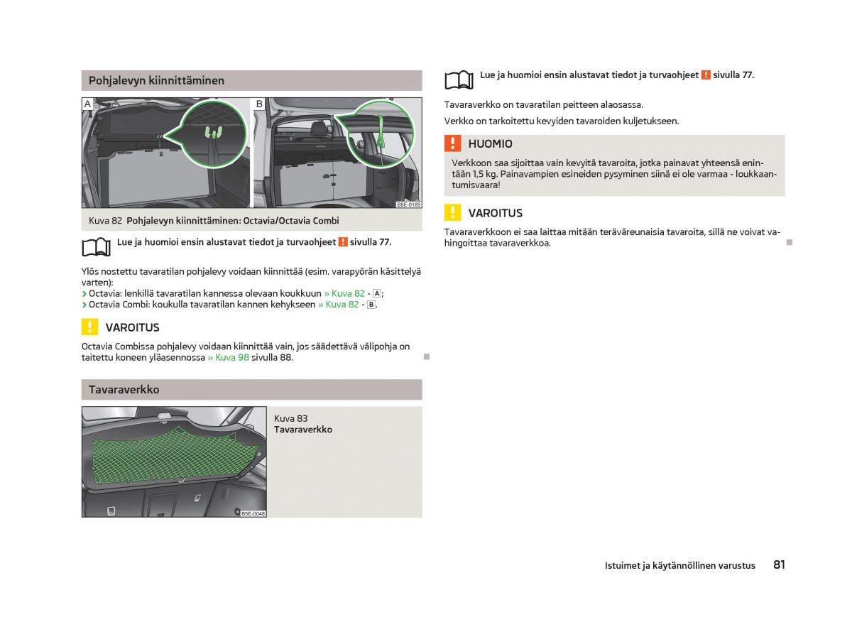 Skoda Octavia III 3 omistajan kasikirja / page 83