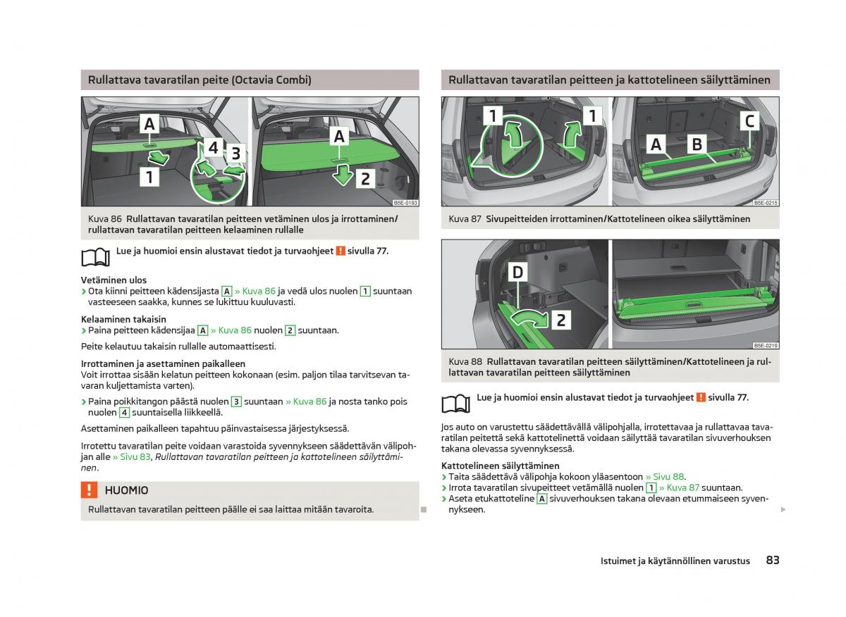 Skoda Octavia III 3 omistajan kasikirja / page 85