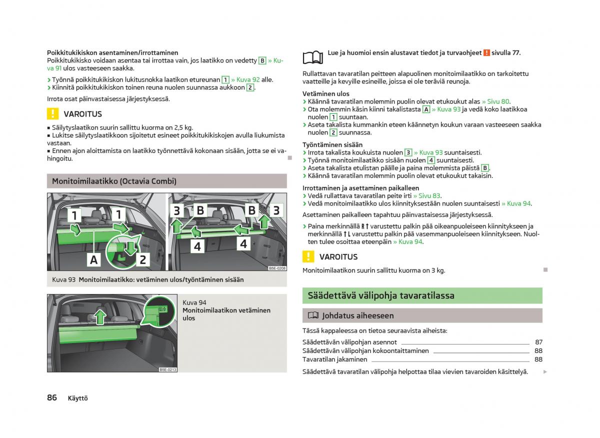 Skoda Octavia III 3 omistajan kasikirja / page 88