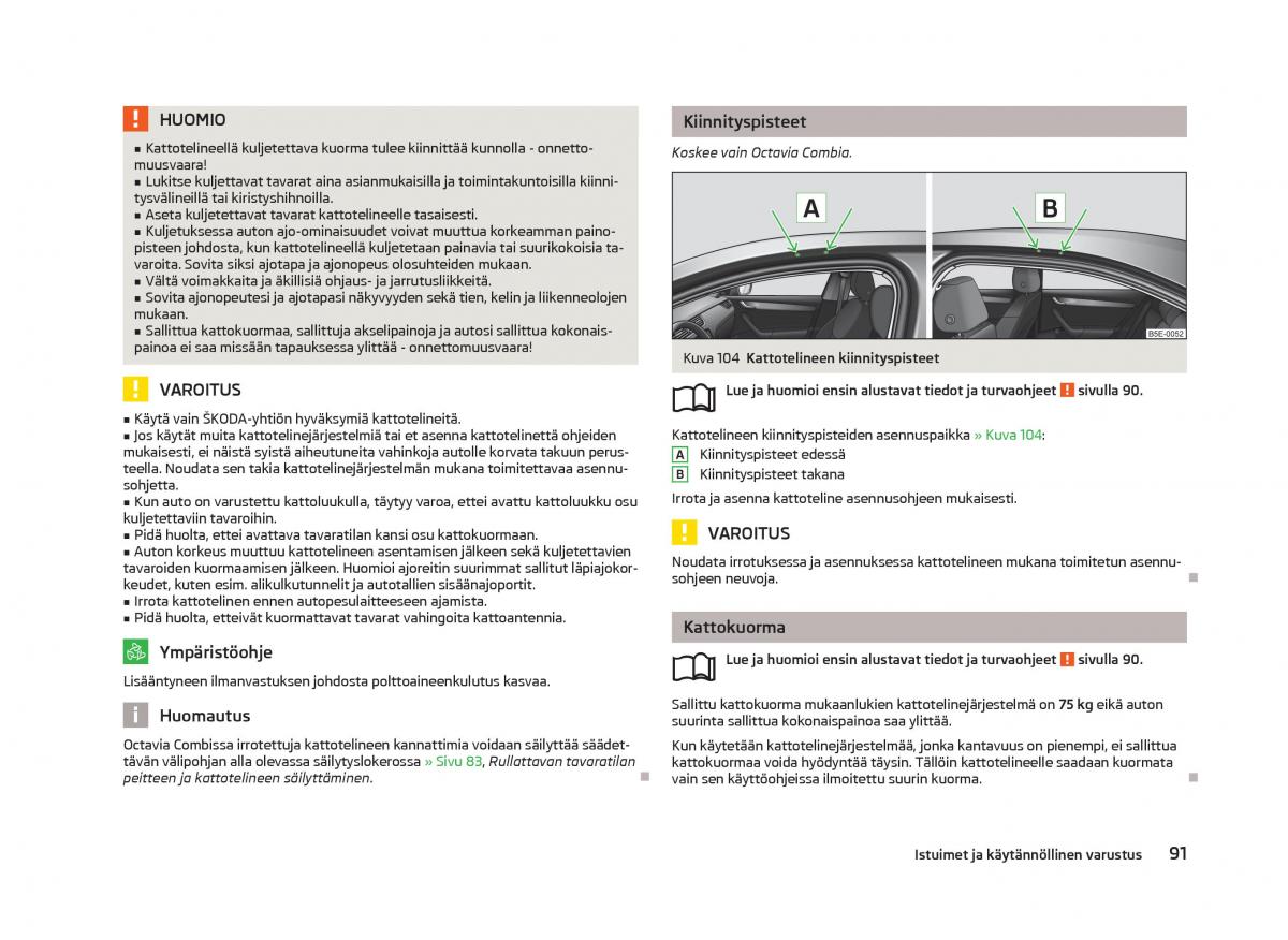 Skoda Octavia III 3 omistajan kasikirja / page 93