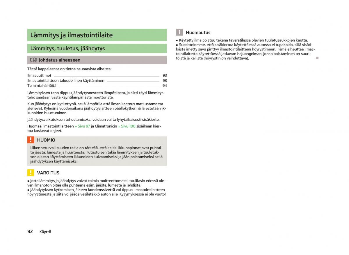 Skoda Octavia III 3 omistajan kasikirja / page 94