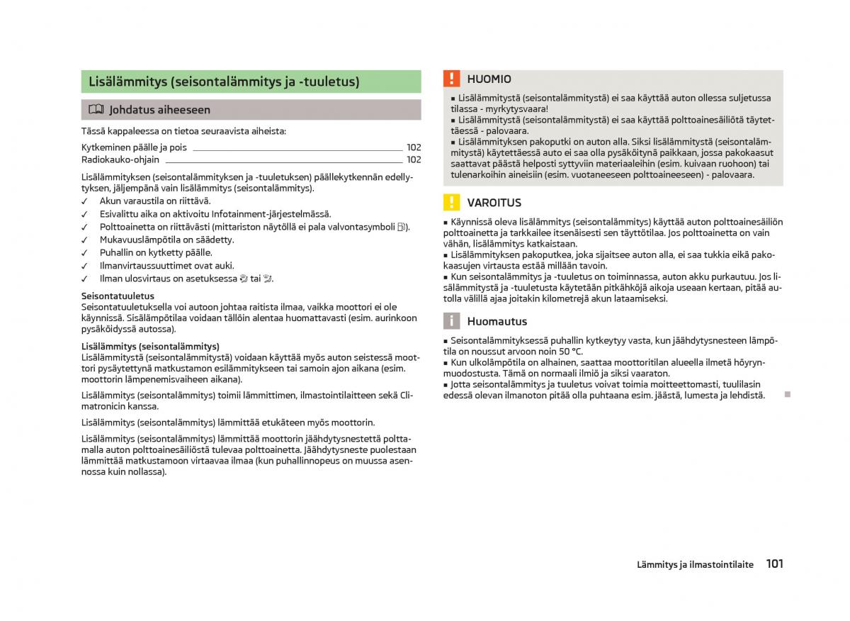 Skoda Octavia III 3 omistajan kasikirja / page 103