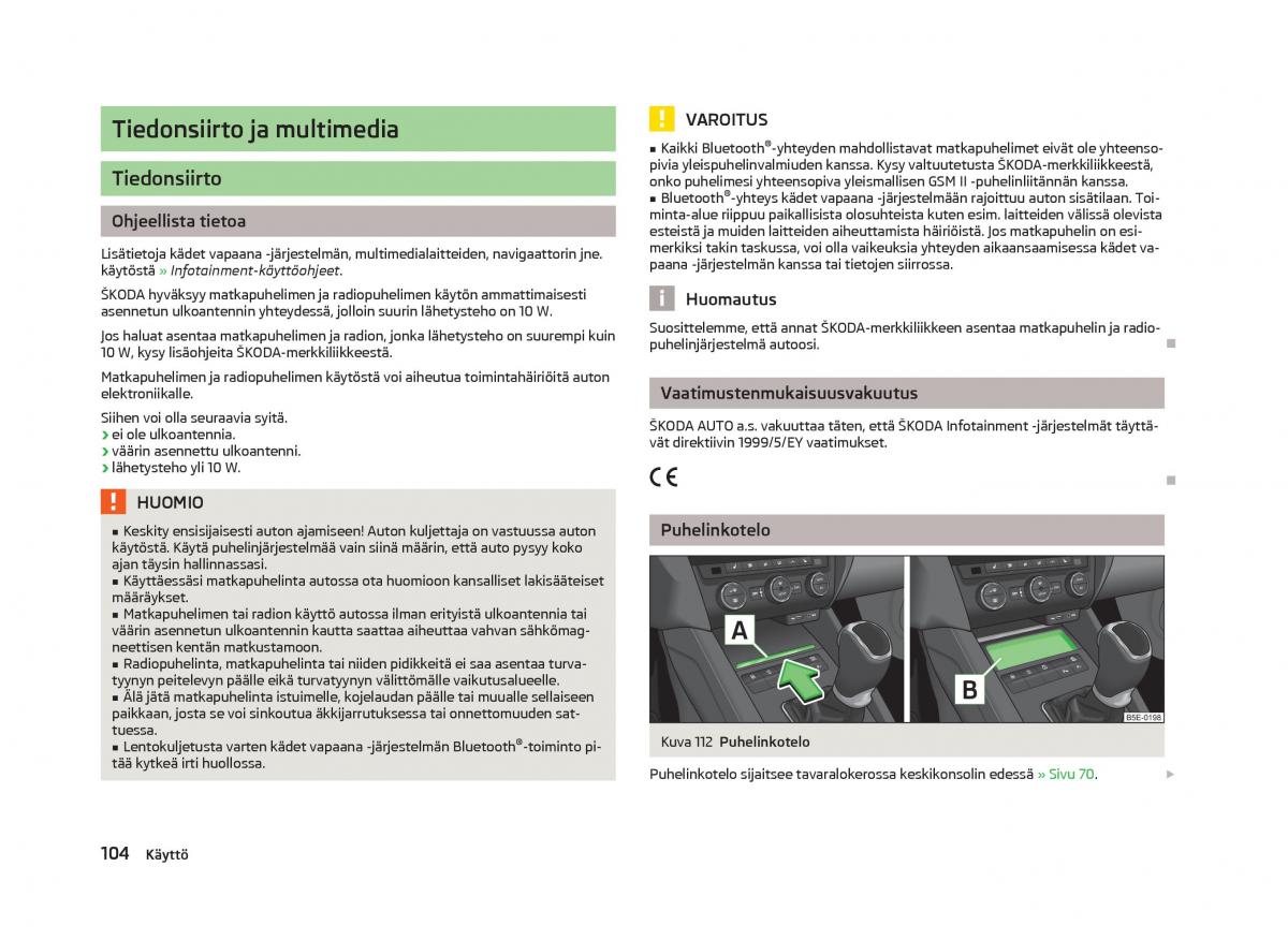 Skoda Octavia III 3 omistajan kasikirja / page 106