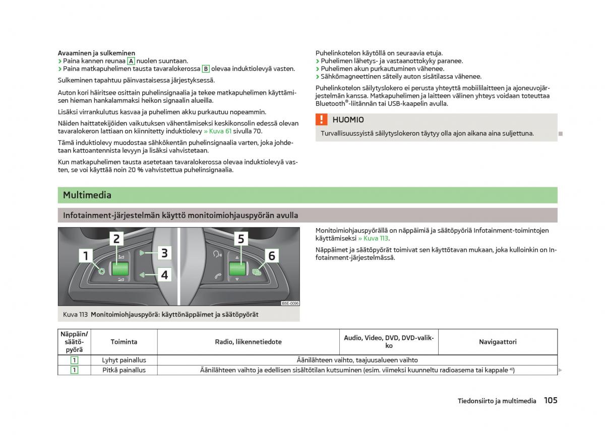 Skoda Octavia III 3 omistajan kasikirja / page 107