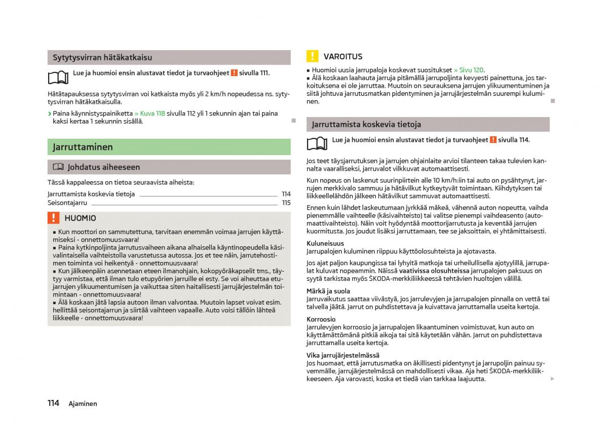 Skoda Octavia III 3 omistajan kasikirja / page 116