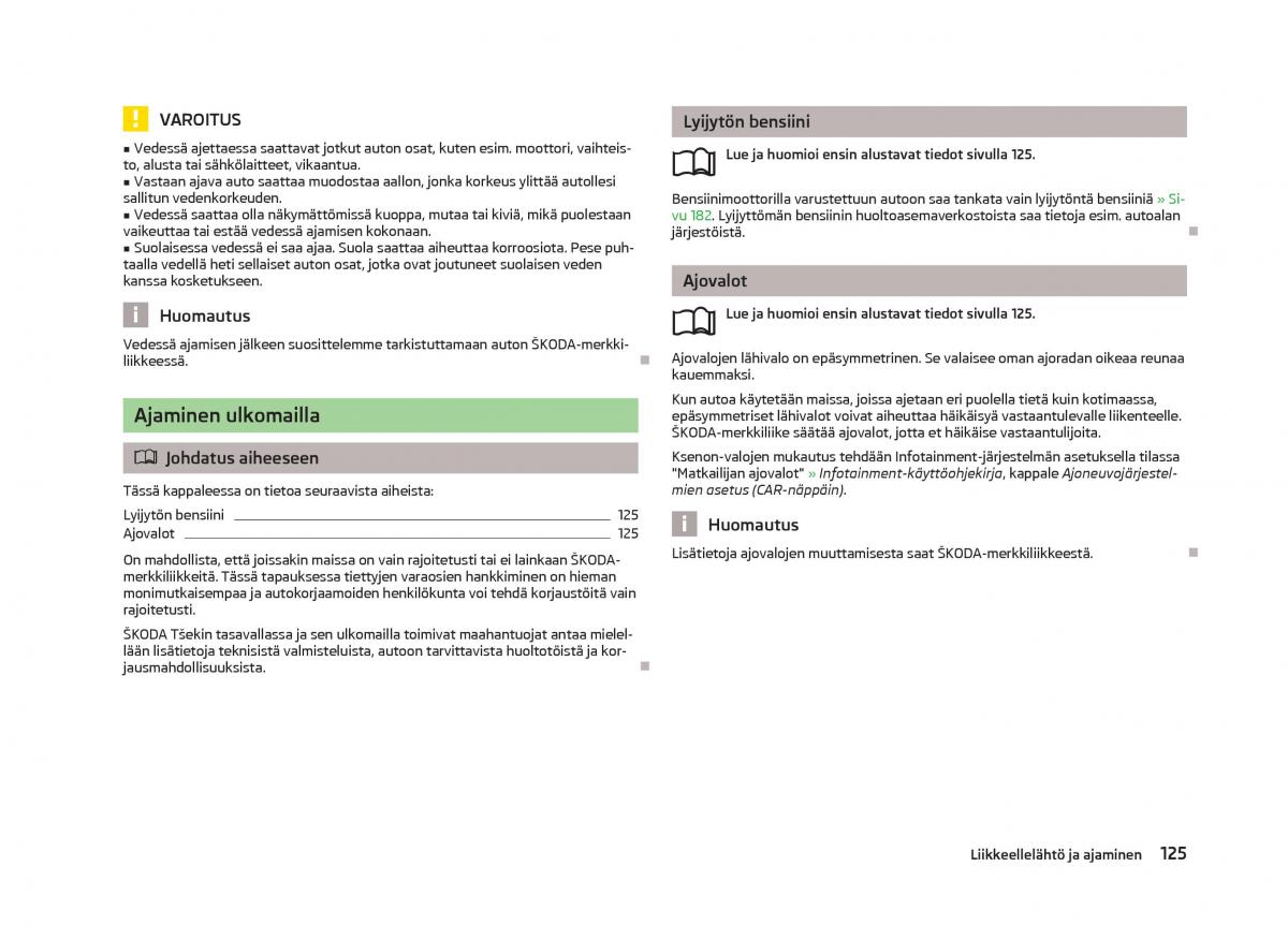 Skoda Octavia III 3 omistajan kasikirja / page 127
