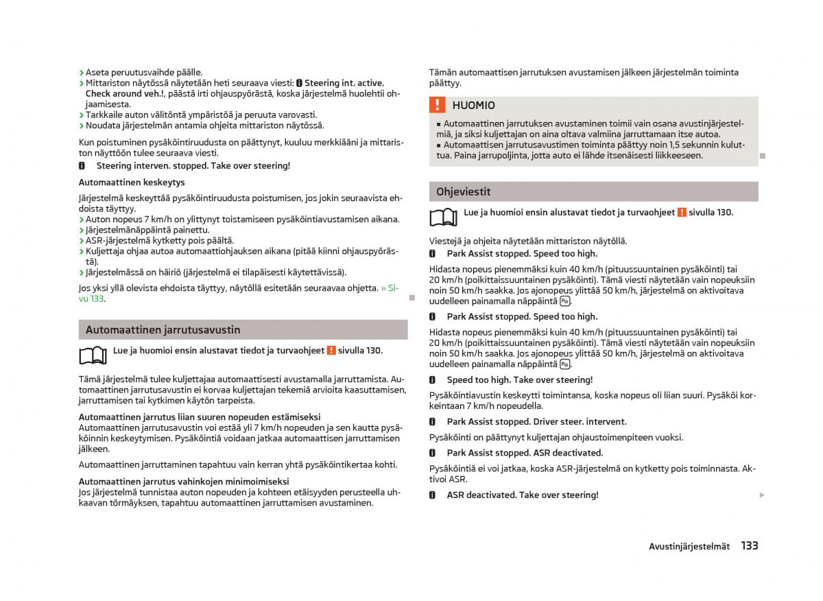Skoda Octavia III 3 omistajan kasikirja / page 135