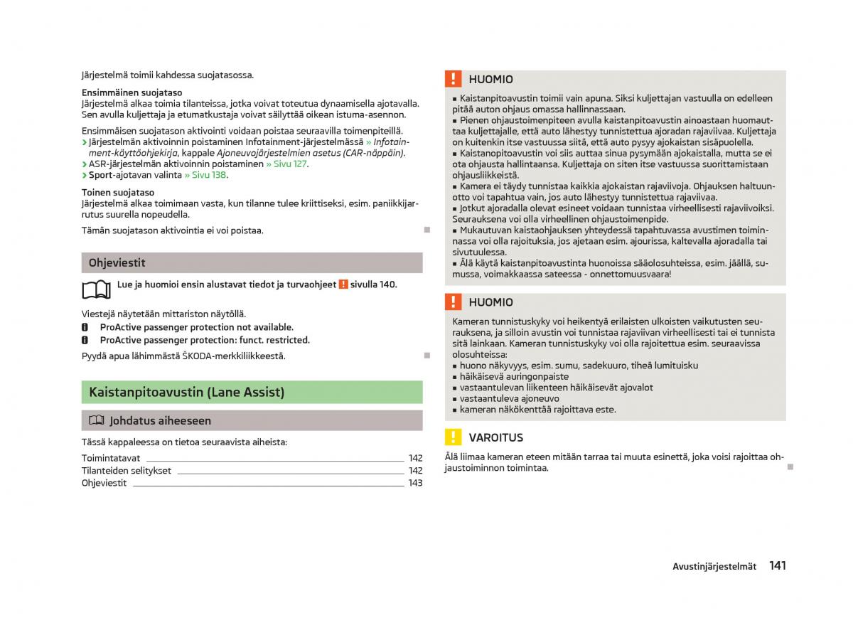 Skoda Octavia III 3 omistajan kasikirja / page 143