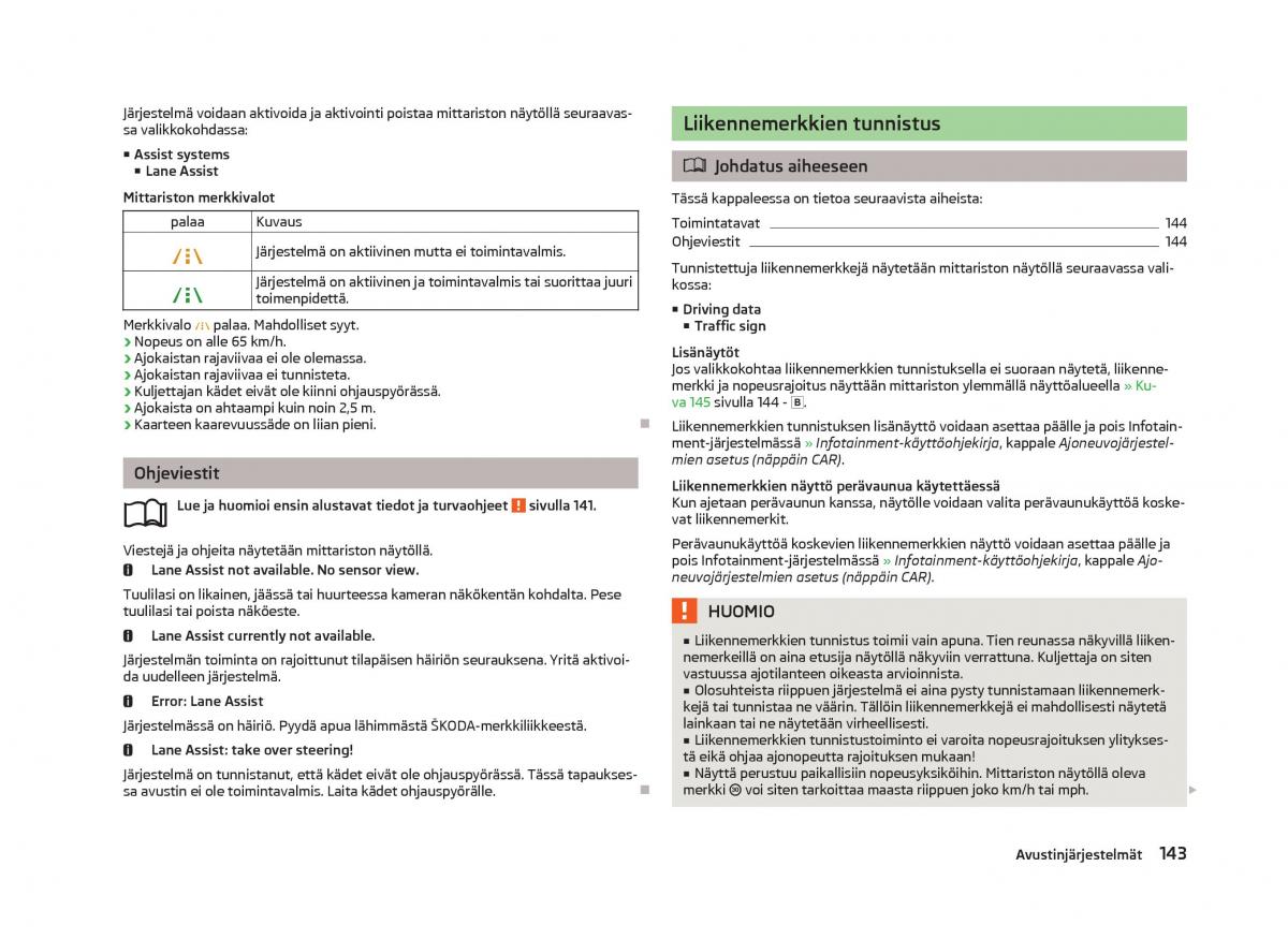 Skoda Octavia III 3 omistajan kasikirja / page 145