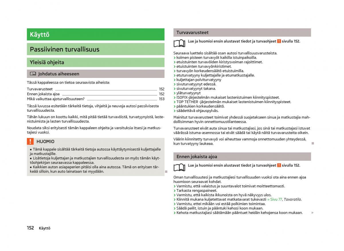 Skoda Octavia III 3 omistajan kasikirja / page 154