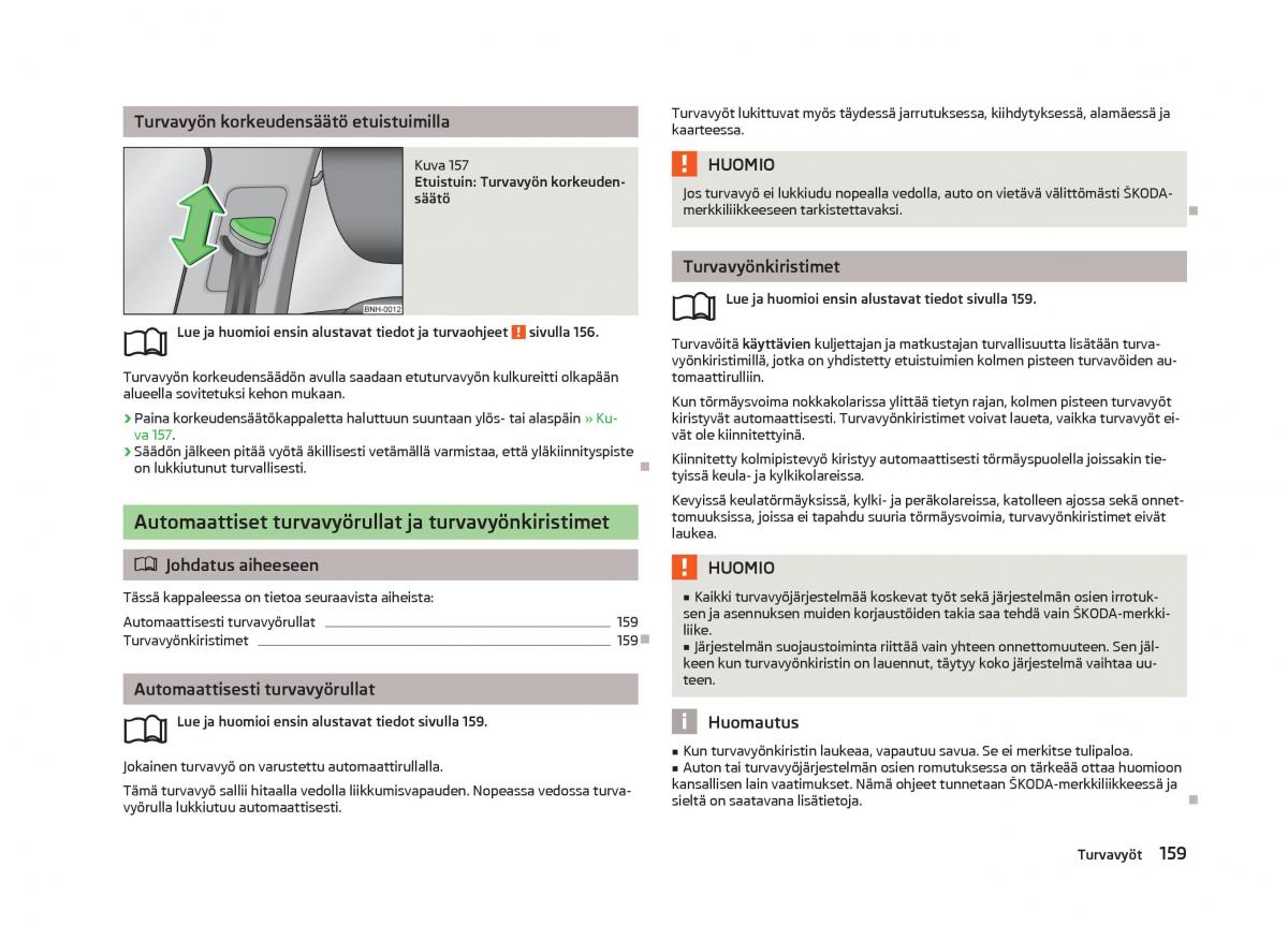 Skoda Octavia III 3 omistajan kasikirja / page 161