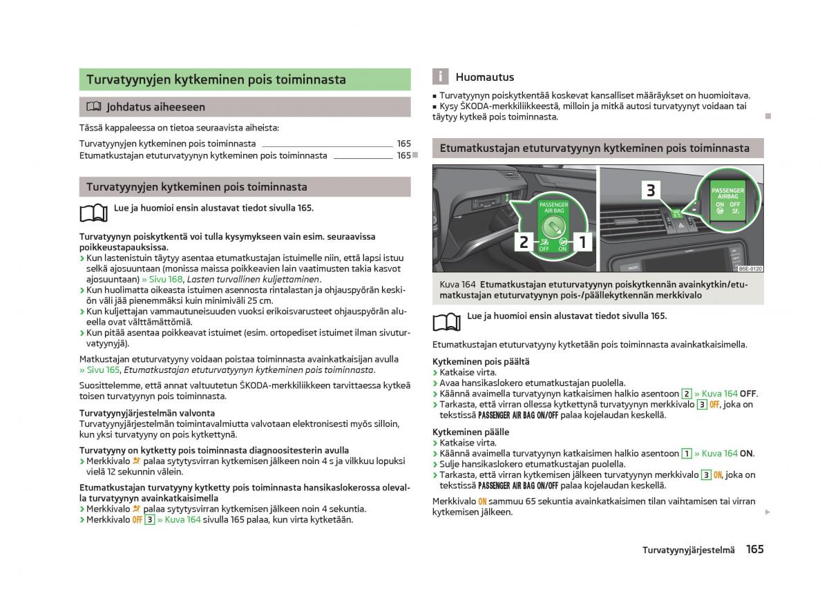 Skoda Octavia III 3 omistajan kasikirja / page 167