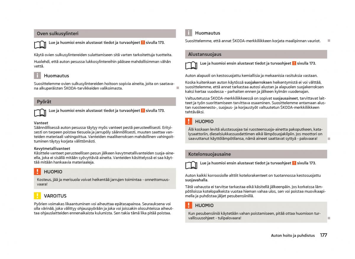 Skoda Octavia III 3 omistajan kasikirja / page 179